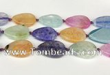 CAA4438 15.5 inches 25*35mm flat teardrop agate druzy geode beads