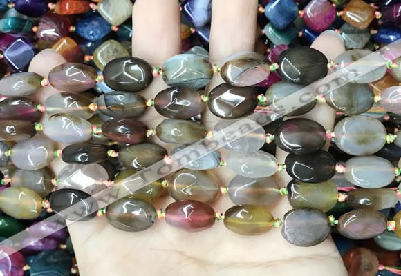 CAA4464 15.5 inches 12*16mm oval dragon veins agate beads