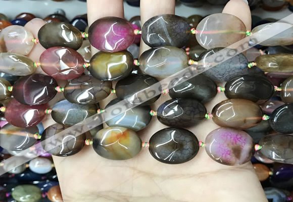 CAA4465 15.5 inches 15*20mm oval dragon veins agate beads