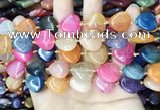 CAA4468 15.5 inches 16*16mm flat teardrop dragon veins agate beads