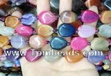 CAA4475 15.5 inches 15*20mm flat teardrop dragon veins agate beads