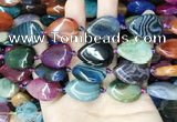 CAA4478 15.5 inches 18*25mm flat teardrop dragon veins agate beads