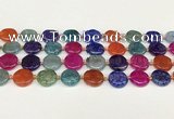 CAA4490 15.5 inches 16mm flat round dragon veins agate beads