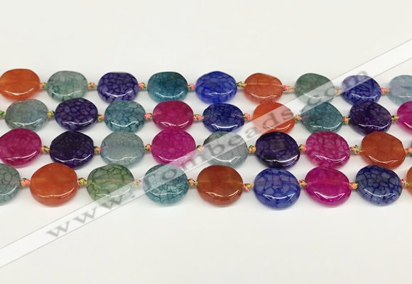 CAA4490 15.5 inches 16mm flat round dragon veins agate beads