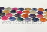 CAA4493 15.5 inches 15*20mm flat teardrop dragon veins agate beads