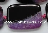 CAA450 15.5 inches 30*40mm rectangle agate druzy geode  beads