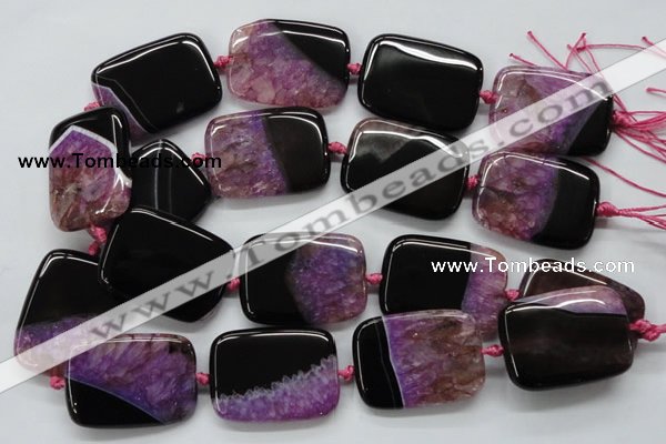 CAA450 15.5 inches 30*40mm rectangle agate druzy geode  beads