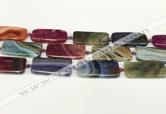 CAA4507 15.5 inches 20*40mm rectangle dragon veins agate beads