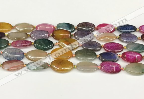 CAA4511 15.5 inches 13*20mm oval dragon veins agate beads