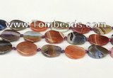 CAA4523 15.5 inches 20*26mm twisted oval dragon veins agate beads