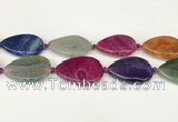 CAA4532 15.5 inches 25*35mm flat teardrop dragon veins agate beads