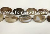 CAA4550 15.5 inches 30*40mm oval banded agate beads wholesale