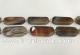 CAA4553 15.5 inches 22*42mm octagonal banded agate beads wholesale