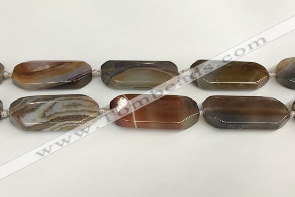 CAA4553 15.5 inches 22*42mm octagonal banded agate beads wholesale