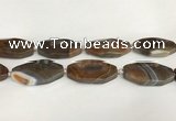 CAA4554 15.5 inches 22*42mm octagonal banded agate beads wholesale