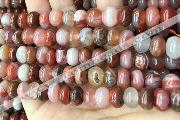 CAA4564 15.5 inches 7*11mm - 8*12mm rondelle south red agate beads