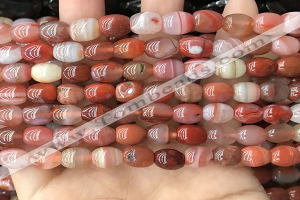 CAA4567 15.5 inches 7*10mm - 8*11mm rice south red agate beads