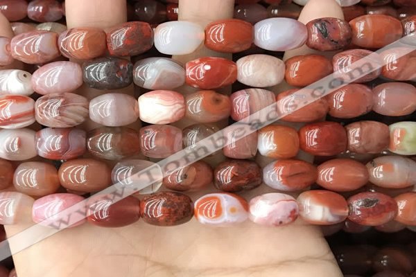 CAA4568 15.5 inches 8*12mm - 9*14mm rice south red agate beads