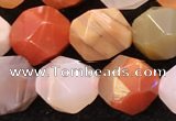 CAA4577 15.5 inches 10mm faceted nuggets mixed botswana agate beads