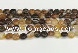 CAA4580 15.5 inches 10mm flat round banded agate beads wholesale