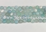 CAA4584 15.5 inches 10mm flat round banded agate beads wholesale