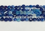 CAA4585 15.5 inches 10mm flat round banded agate beads wholesale