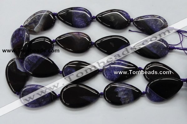 CAA459 15.5 inches 24*40mm flat teardrop agate druzy geode beads