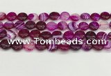 CAA4590 15.5 inches 12mm flat round banded agate beads wholesale