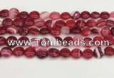 CAA4591 15.5 inches 12mm flat round banded agate beads wholesale