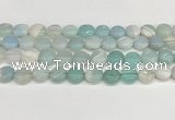 CAA4592 15.5 inches 12mm flat round banded agate beads wholesale