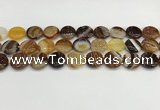 CAA4596 15.5 inches 14mm flat round banded agate beads wholesale