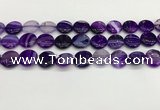 CAA4597 15.5 inches 14mm flat round banded agate beads wholesale