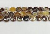 CAA4604 15.5 inches 16mm flat round banded agate beads wholesale