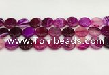 CAA4614 15.5 inches 18mm flat round banded agate beads wholesale