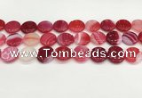 CAA4615 15.5 inches 18mm flat round banded agate beads wholesale