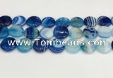 CAA4617 15.5 inches 18mm flat round banded agate beads wholesale