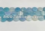 CAA4624 15.5 inches 20mm flat round banded agate beads wholesale