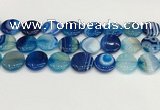 CAA4625 15.5 inches 20mm flat round banded agate beads wholesale