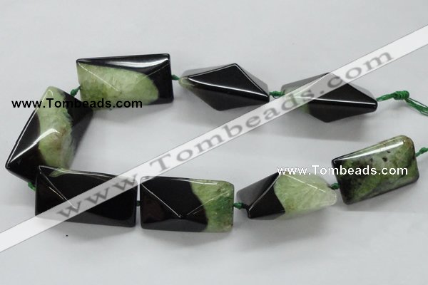 CAA463 15.5 inches 30*30*50mm pyramid agate druzy geode beads