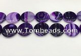 CAA4637 15.5 inches 30mm flat round banded agate beads wholesale