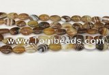 CAA4645 15.5 inches 10*14mm oval banded agate beads wholesale