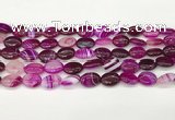 CAA4647 15.5 inches 10*14mm oval banded agate beads wholesale