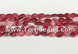 CAA4648 15.5 inches 10*14mm oval banded agate beads wholesale