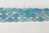 CAA4657 15.5 inches 12*16mm oval banded agate beads wholesale