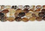 CAA4669 15.5 inches 15*20mm oval banded agate beads wholesale