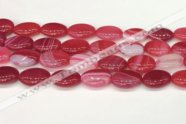 CAA4672 15.5 inches 15*20mm oval banded agate beads wholesale