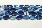 CAA4674 15.5 inches 15*20mm oval banded agate beads wholesale