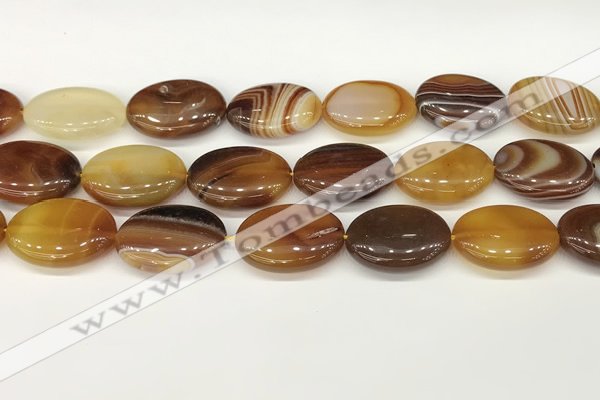 CAA4677 15.5 inches 18*25mm oval banded agate beads wholesale