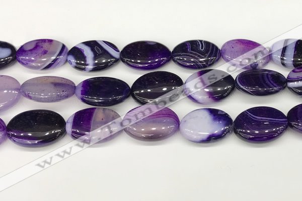 CAA4678 15.5 inches 18*25mm oval banded agate beads wholesale