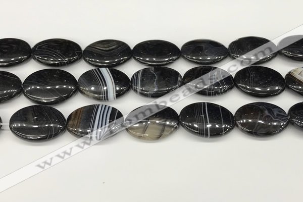 CAA4683 15.5 inches 18*25mm oval banded agate beads wholesale